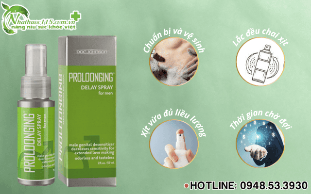 Hướng dẫn sử dụng Proloonging Delay Spray for Men 