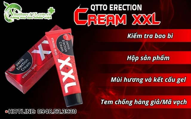 Cách nhận biết QTTO Penis Erection Cream XXL chính hãng