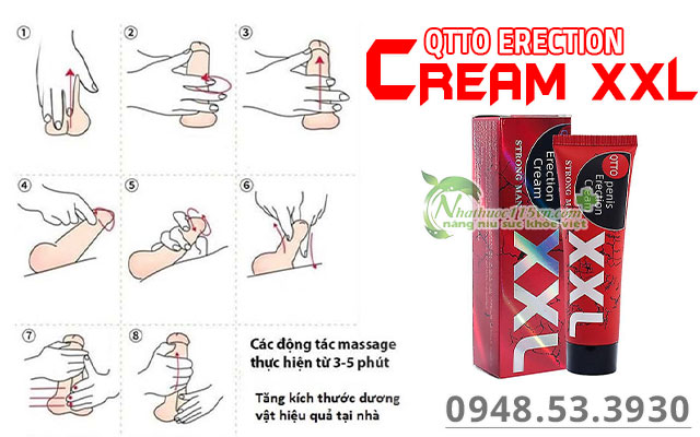 cách dùng qtto penis erection cream xxl